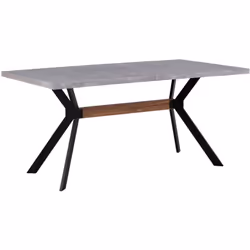 Tavolo da pranzo rettangolare con piano effetto cemento. Aggiungi un tocco industriale alla tua sala da pranzo con questo str ...
