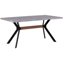 Tavolo da Pranzo Effetto Cemento Gambe in Metallo Nero 160 x 90 cm Benson