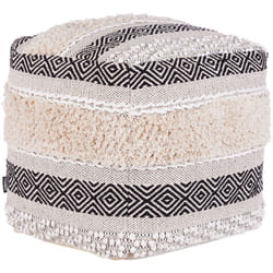 Pouf in cotone crema 50 x 50 cm Kanam