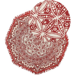 Beliani - Tappeto ottagonale in cotone rosso/crema ø 120 cm Mezitili