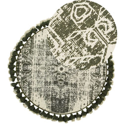 Beliani - Tappeto tondo in cotone verde/crema ø 120 cm Kahta