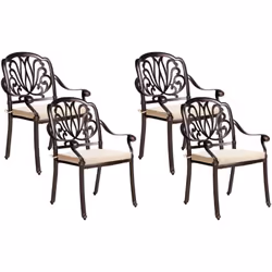 Set di 4 sedie da giardino vintage. Rinnova il giardino o il balcone con questo set di sedie da esterno. Realizzato in durevo ...