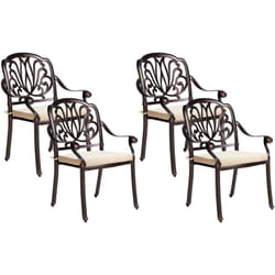 Beliani - Set di 4 sedie da giardino alluminio marrone scuro Ancona