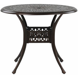 Tavolo Rotondo da Giardino Stile Vintage Alluminio Marrone Scuro ø 90 cm Ancona