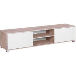 Beliani - Mobile tv in colore bianco e legno chiaro Lincoln