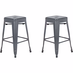Set di 2 sgabelli trendy in acciaio . Questo set di 2 sedie da bar si abbina bene in qualsiasi sala da pranzo moderna o indus ...