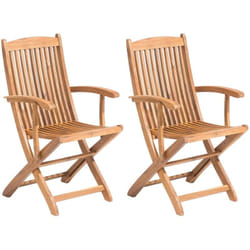 Set di 2 sedie da giardino in legno con poggiabraccia Maui