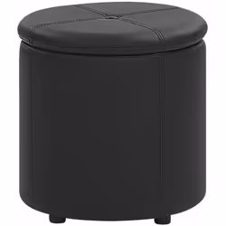 Elegante pouf in ecopelle con pratico vano portaoggetti. Aggiungi al tuo interno questo pouf dal design moderno. È realizzato ...