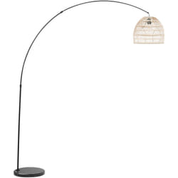 Beliani - Lampada da pavimento in rattan con base nera Guaviare