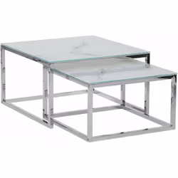Set di due tavolini glamour. Pratico set di due tavolini da caffè in diverse misure, perfetto per gli interni meno spaziosi, ...
