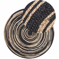 Moderno tappeto rotondo a pelo corto. Porta lo stile scandinavo in casa con questo tappeto. Realizzato in juta naturale di al ...