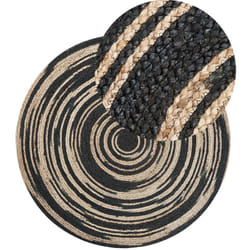Beliani - Tappeto tondo in iuta ø 140 cm beige/nero Artora