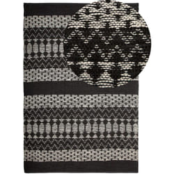 Beliani - Tappeto in pelle nero/beige 140 x 200 cm Sokun