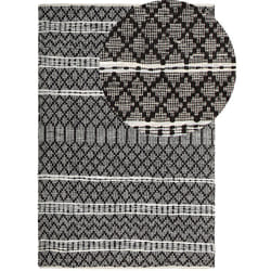 Beliani - Tappeto in pelle nero/beige 140 x 200 cm Fehimli