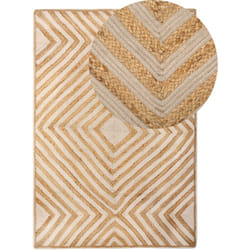 Tappeto cotone e iuta beige 140 x 200 cm Pirli