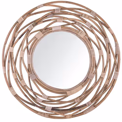Decorativo specchio da muro in stile boho. Aggiungi un tocco boho alla tua casa con questo elegante specchio da parete. La co ...