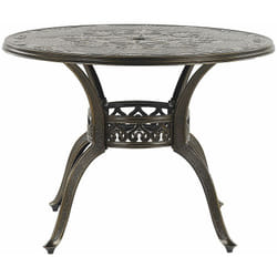 Tavolo Tondo da Giardino Marrone in Alluminio ø 100 cm Stile Vintage Sapri