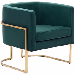 Poltrona imbottita dal design glamour. Un poltrona elegantissima con dettagli dorati. Massimo comfort è garantito dalla morbi ...