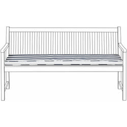 Cuscino Seduta da Panca da Giardino per Esterno in Poliestere Blu a Righe 160 cm Vivara