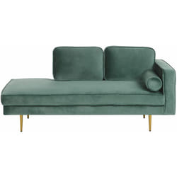 Beliani - Chaise Longue Versione Destra Velluto Verde Menta Piedi in Metallo Miramas