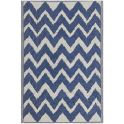 Beliani - Tappeto da Esterno Blu Scuro Sintetico Rettangolare a Zigzag 120 x 180 cm Sirsa