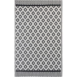 Tappeto Esterni Nero Materiale Sintetico con Forme Geometriche 120 x 180 cm Thane
