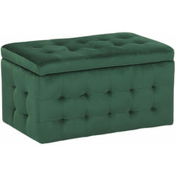 Pouf Cassapanca Imbottito in Velluto Verde Scuro Stile Chesterfield Michigan