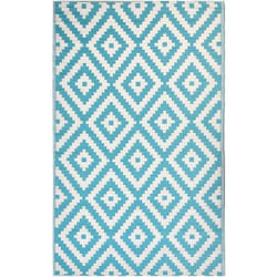 Beliani - Tappeto da Esterno 120 x 180 cm Blu Terrazzo o Balcone Motivo Geometrico Hapur