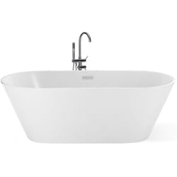 Vasca da Bagno Freestanding Acrilico Sanitario Bianco Ovale 150 x 75 cm Havana