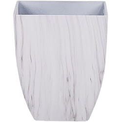 Beliani - Moderno Vaso di Fiori Quadrato Effetto Marmo Bianco 28 x 28 x 34 cm Miro
