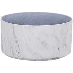 Vaso Bianco Poliresina e Fibra di Vetro Effetto Marmo 43 x 43 x 22 cm Valta