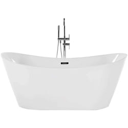 Vasca Freestanding Ovale di Acrilico Bianco 150 x 75 cm Antigua