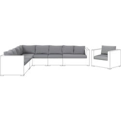 Set di fodere color grigio per cuscini del divano Xxl