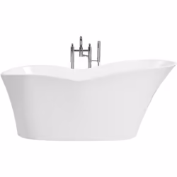 Lussuosa vasca da bagno in acrilico bianco. Grazie al suo design minimalista, questa vasca freestanding diventerà il fulcro d ...