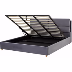 Letto grande con contenitore in velluto. Porta lo stile contemporaneo in camera da letto con questo letto con rete a doghe in ...