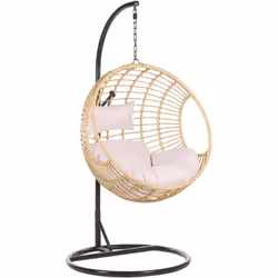 Moderna poltrona sospesa Boho con telaio nero e cuscino. Apri le porte al comfort, in casa come in giardino o in balcone, con ...