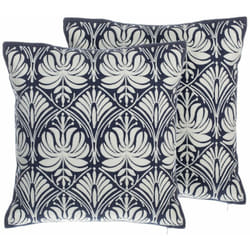Beliani - Set di 2 cuscini Decorativi Motivo Damascato Blu Vintage 45 x 45 cm Nemesia