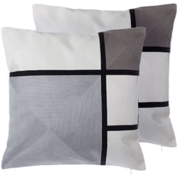 Set di 2 cuscini Decorativi in Tessuto Grigio Stampa Geometrica 45 x 45 cm Wedelia