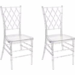 Set di 2 sedie da pranzo trasparenti. Aggiungi al tuo interno questo set di 2 sedie da pranzo in stile moderno. È realizzato  ...