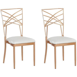 Set di 2 Sedie da Pranzo in Metallo Oro Rosa Eleganti Moderne alla Moda Girard