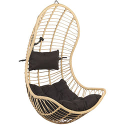 Beliani - Poltrona Sospesa in Rattan Beige Senza Piedistallo Indoor-Outdoor Pineto