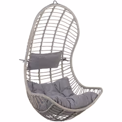 Poltrona sospesa in stile boho da interno o esterno senza piedistallo. Questa sedia a uovo in vimini è l'ideale sia per gli a ...