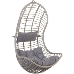 Beliani - Poltrona Sospesa in Rattan Grigio Senza Piedistallo Indoor-Outdoor Pineto