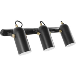 Lampada da Parete in Metallo Nero a 3 Luci con Paralume Regolabile Tyria