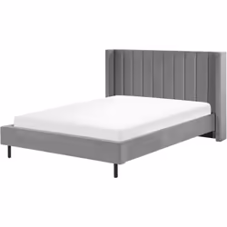 Elegante letto matrimoniale in velluto. Porta l'eleganza in camera da letto con questo letto con rete a doghe dal design cont ...