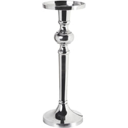 Beliani - Portacandele in Metallo Argentato 40 cm Accessorio Decorativo Elegante Sanafa