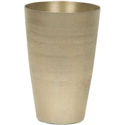 Beliani - Vaso di Fiori Decorativo in Metallo Dorato 31 cm Impermeabile Moderno Amrit