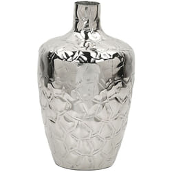 Beliani - Vaso di Fiori Decorativo in Metallo Argentato 33 cm Impermeabile Moderno Inshas