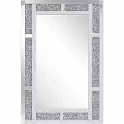 Specchio decorativo con cornice in color argento. Bellissimo specchio da parete in colore argento con cornice decorativa che  ...
