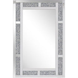 Specchio da Parete Argentato Rettangolare Accessorio Moderno 60x90 cm Avrille